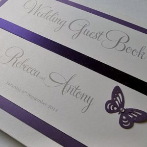 Butterfly themed Wedding Guest Book in any colour scheme