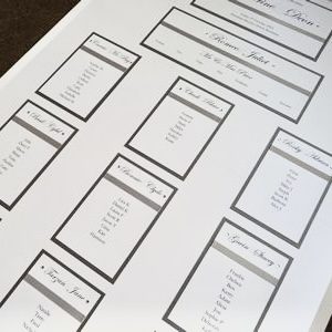 Traditional Silver Seating Plan on a large A1 sized board