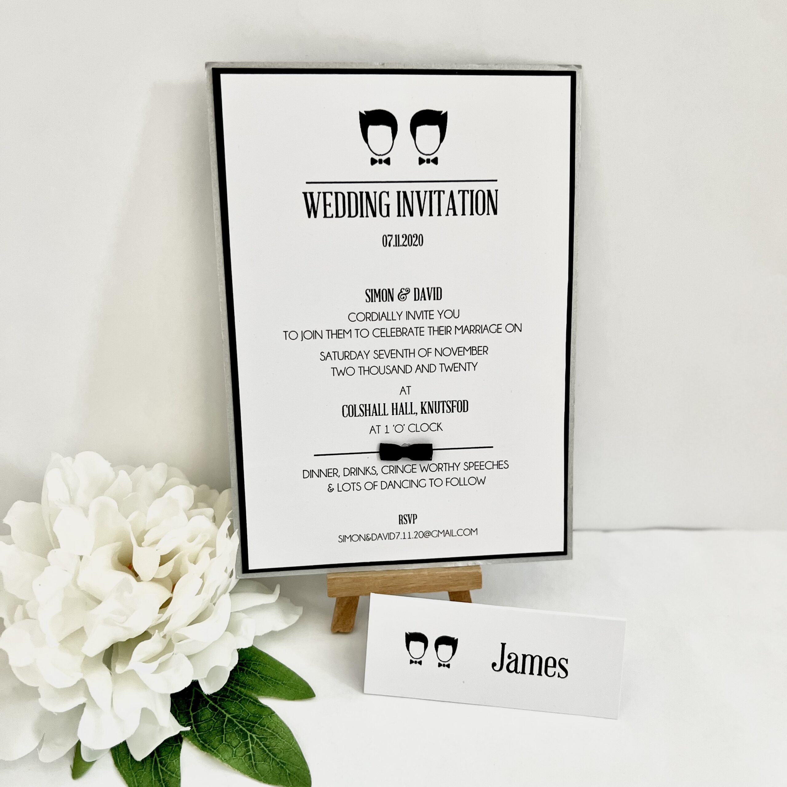 Same sex themed wedding stationery