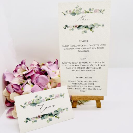 Eucalyptus and lavender Day stationery