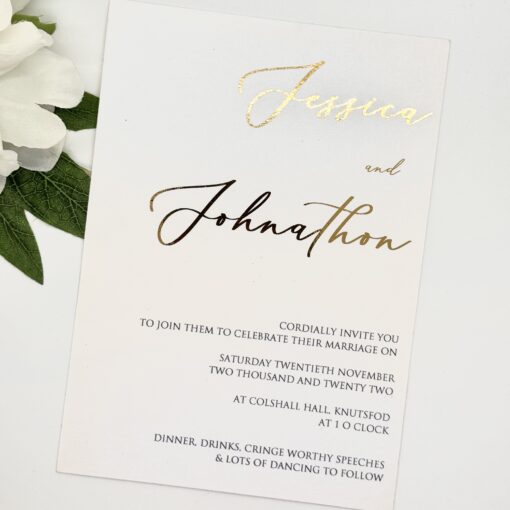 Foiled Wedding Invitations Knutsford