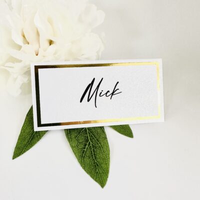 Ivory and Gold Name Pace card