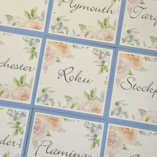 Vintage Roses Table Name Cards