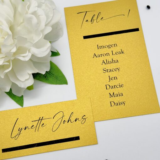 black and gold day stationery