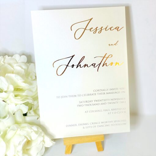 Contemporary gold foiled Invitation