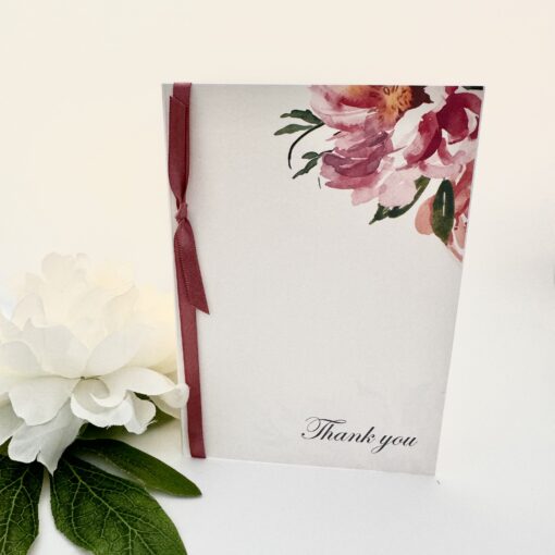 Thank you Card with flowers and ribbon